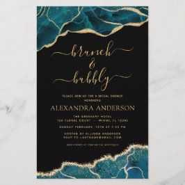 Lámina Agitación de presupuesto ducha de novias Verde azu