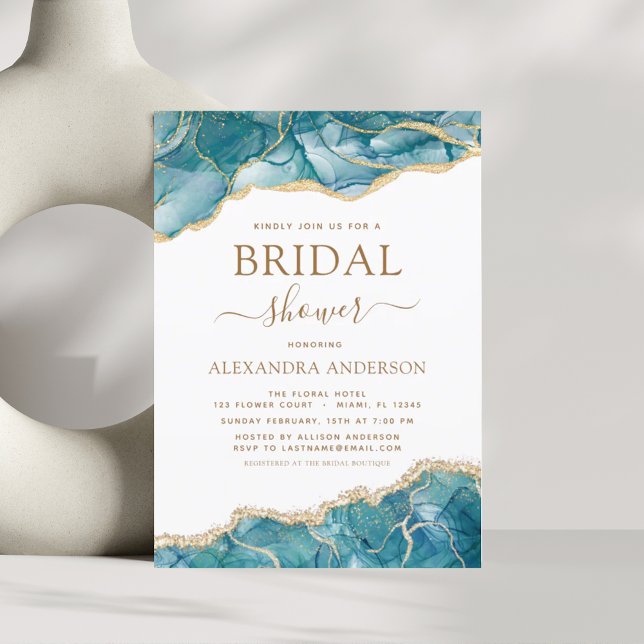 Lámina Agitación presupuestaria Turquesa Bridal Shower Ve (Subido por el creador)
