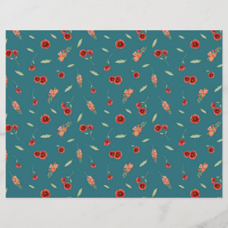 Lámina Agosto Flores de Nacimiento Poppy Gladiolus Papel