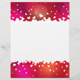 Lámina Agradable Flying Hearts Border Letterhead Statione