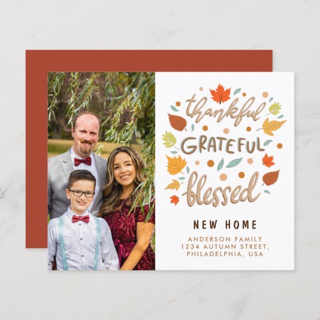 Lámina Agradecidos agradecimientos a la nueva Invitación  (Anverso / Reverso)