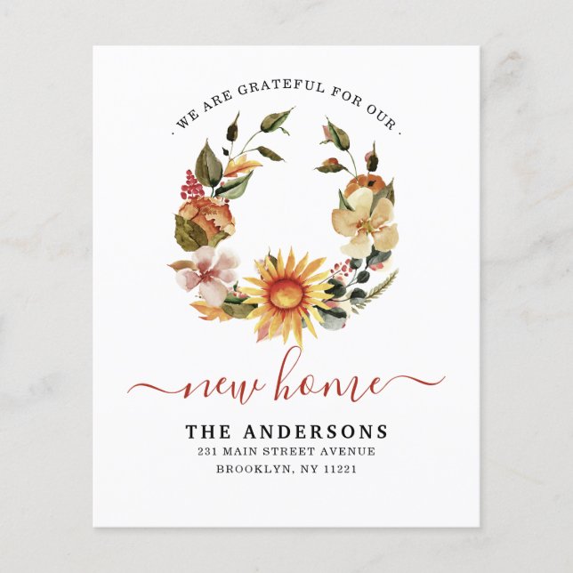 Lámina Agradecidos nuevos hogares otoño Invitación en mov (Anverso)