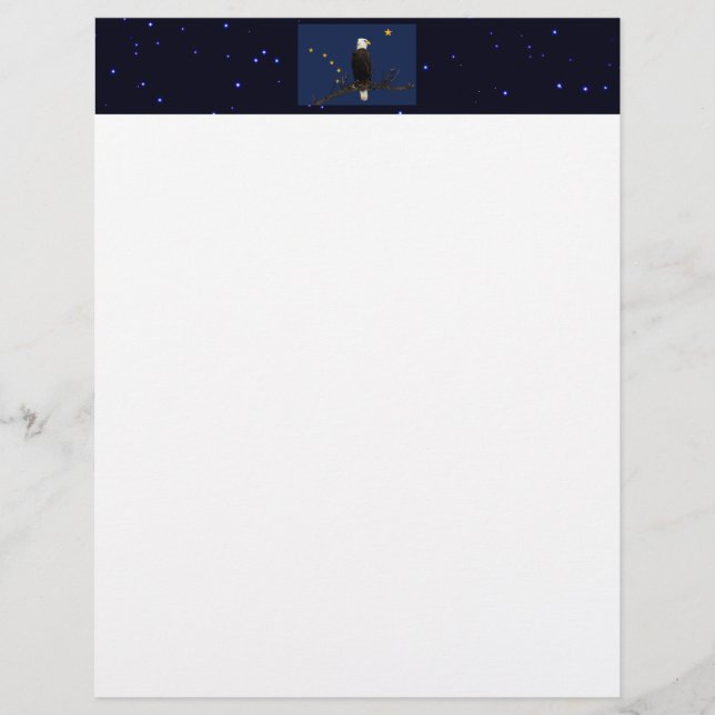 Lámina Águila Alaska Y Bandera (Anverso)