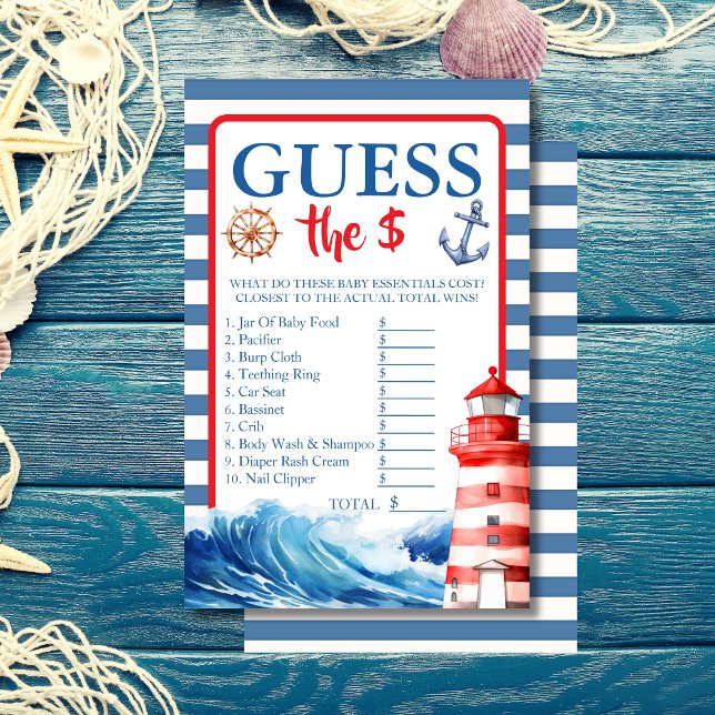 Lámina Ahoy azul rojo Nautical Adivinan el juego de los p (Subido por el creador)