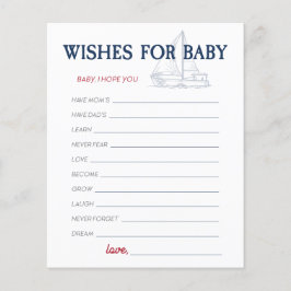 Lámina Ahoy: Deseos de ducha náutica para el bebé