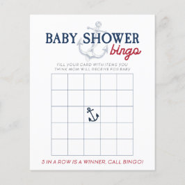 Lámina Ahoy es un juego de Bingo de Baby Shower Nautical