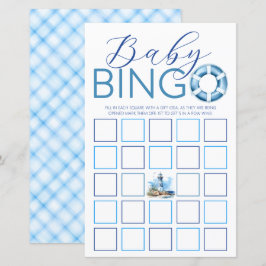 Lámina Ahoy es un juego de Bingo Nautical Baby Shower