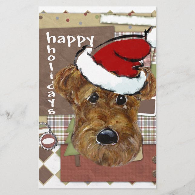 LÁMINA AIREDALE DE NAVIDAD (Anverso)