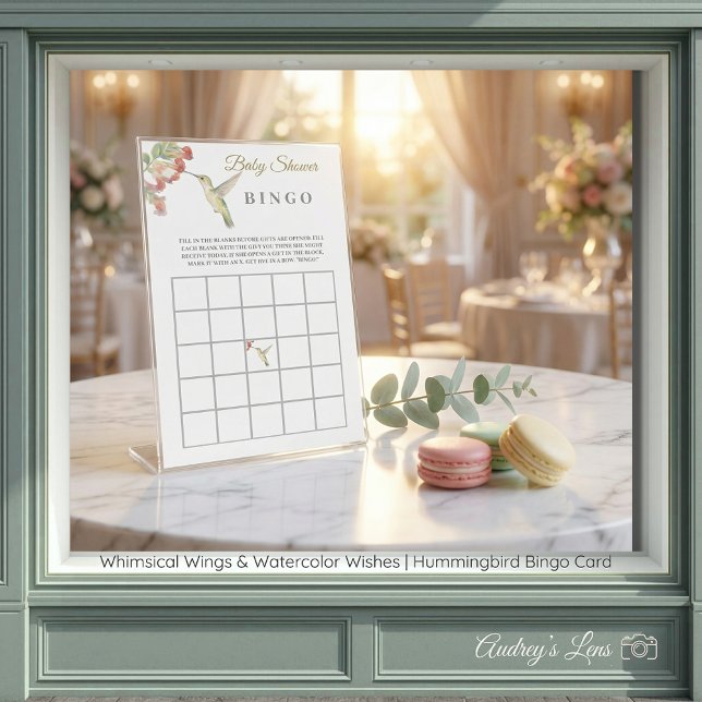 Lámina Alas Caprichosas | Cartas BINGO de Colibrí (Whimsical Wings | Hummingbird BINGO Cards)