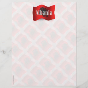 Lámina Albania ondeando bandera