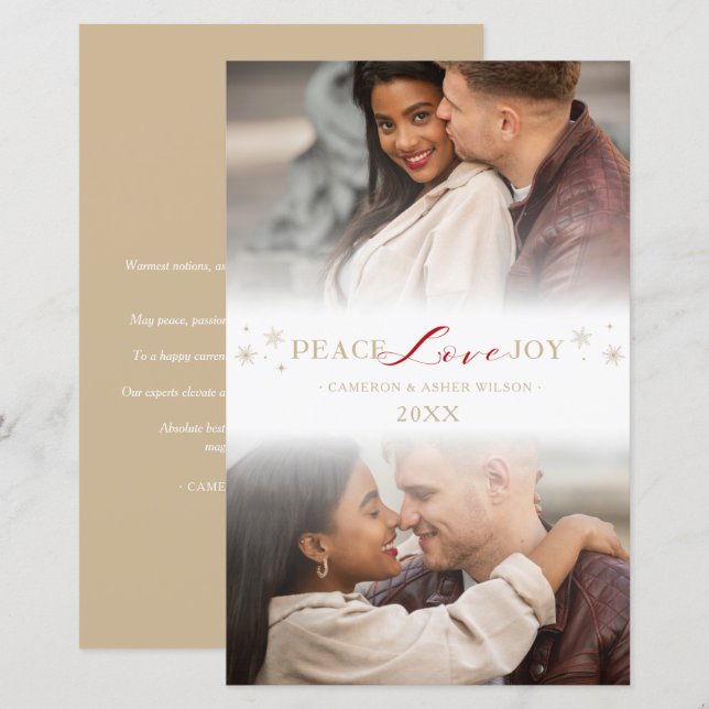 Lámina Alegría por la paz simple barata Snowflakes 2 foto (Anverso / Reverso)