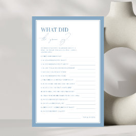 Lámina Algo azul lo que hizo el juego Groom Say