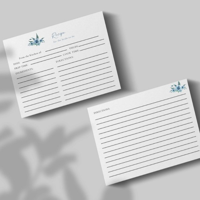 Lámina Algo de Blue Bridal Shower Receta Floral (Subido por el creador)
