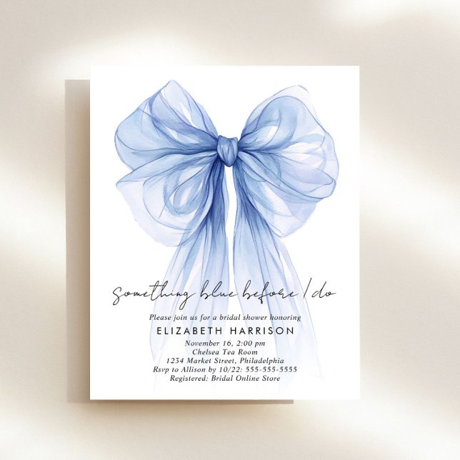 Lámina Algo de Blue Coquette Bow Bridal Shower Invite (Subido por el creador)