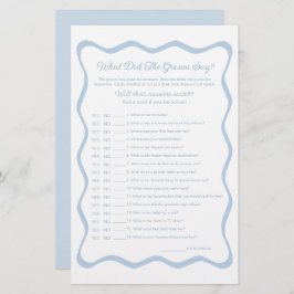 Lámina Algo de juego de ducha de novia azul lo que dice G