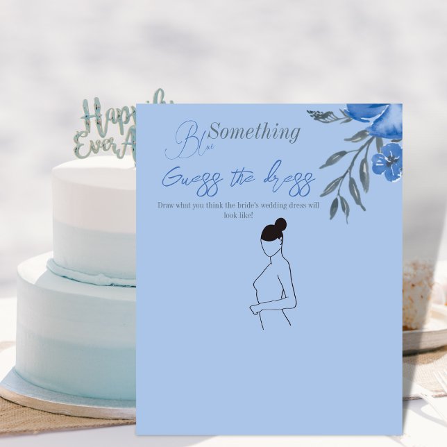 Lámina Algo Floral Azul Ducha de novia Adivinar juego (Subido por el creador)