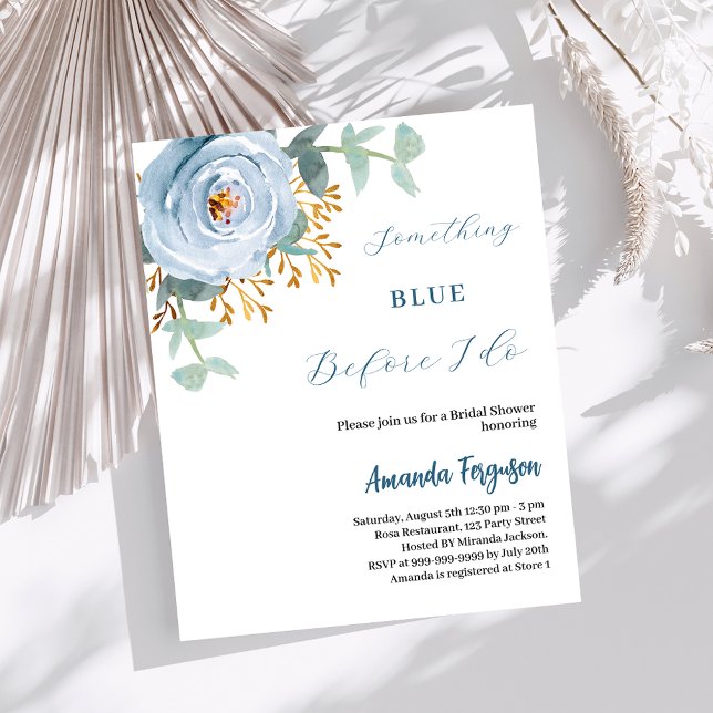 Lámina Algo floral azul invitación a la ducha de novia (Subido por el creador)