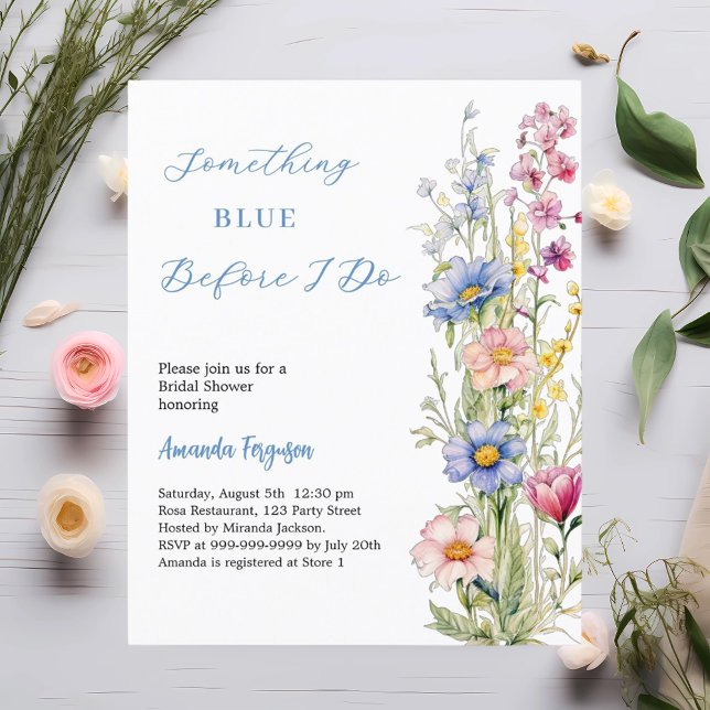 Lámina Algo floral azul invitación a la ducha de novia (Subido por el creador)