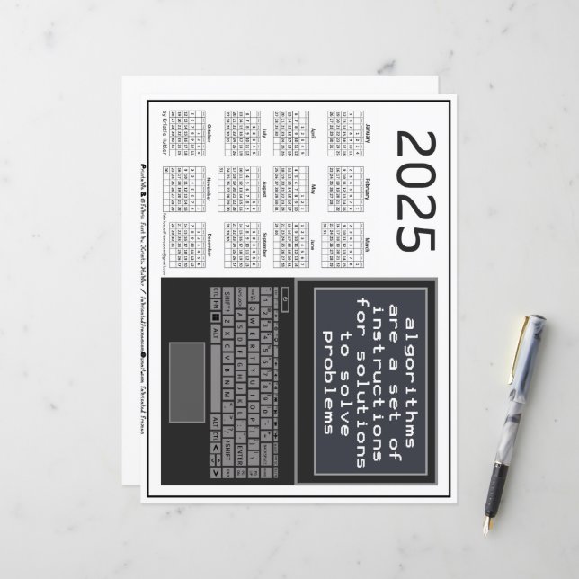 Lámina Algoritmos de Laptop Resuelven Problemas Calendari (Anverso/Reverso In Situ)