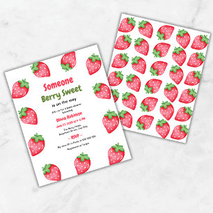Lámina Alguien Berry Sweet Strawberry Baby Shower Invite