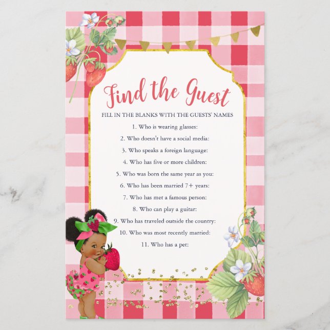 Lámina Alguien Berry Sweet Strawberry Encuentra El Juego  (Anverso)