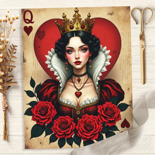 Lámina Alice Queen of Hearts Rosas Papel de cuaderno (Subido por el creador)