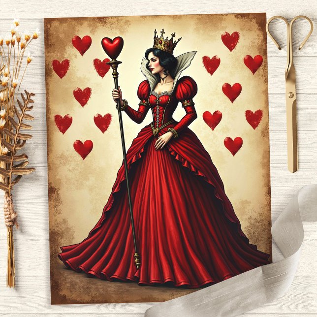 Lámina Alice Queen of Hearts Scepter Scrapbook Paper (Subido por el creador)