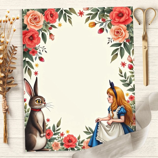 Lámina Alice Scrapbook Junk Journal Floral Paper (Subido por el creador)