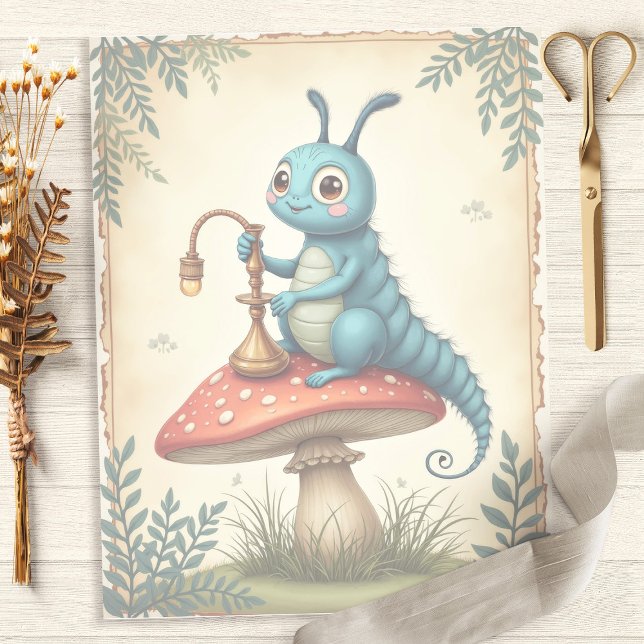 Lámina Alice Whimsical Caterpillar Scrapbook Paper (Subido por el creador)