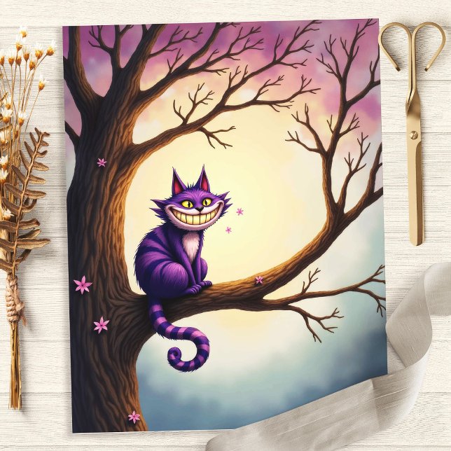 Lámina Alice Whimsical Cheshire Cat Scrapbook Paper (Subido por el creador)