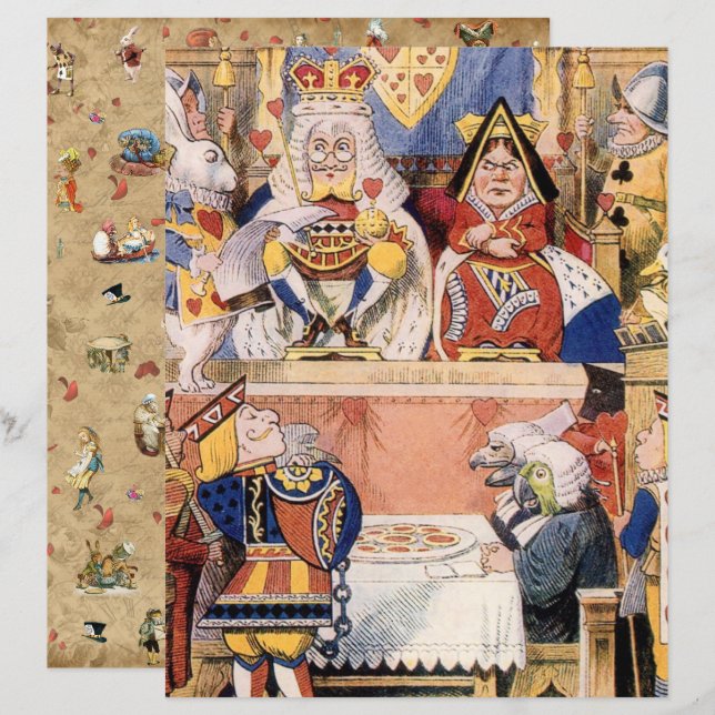 Lámina Alicia en el país de las maravillas,Cuento de pape (Anverso / Reverso)