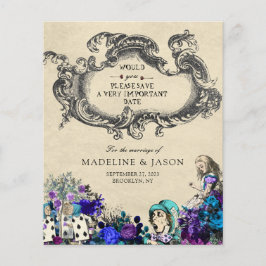 Lámina Alicia oscura vintage en el país de las maravillas