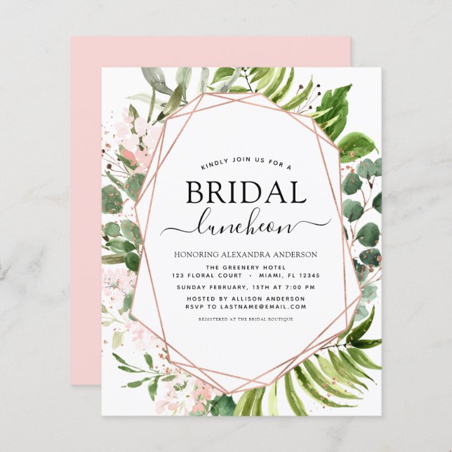 Lámina Almuerzo de Despedida de Soltera con Verde de Euca (Anverso / Reverso)