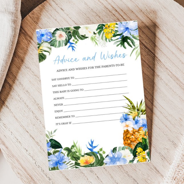 Lámina Aloha Pineapple Baby Shower Advice and Wishes Game (Aloha Baby Baby Shower Game)