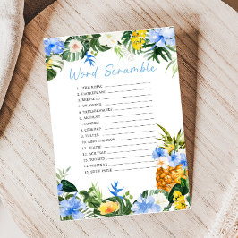 Lámina Aloha Pineapple Baby Shower Word Scramble Game