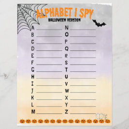 Lámina Alphabet I Spy - Versión de Halloween