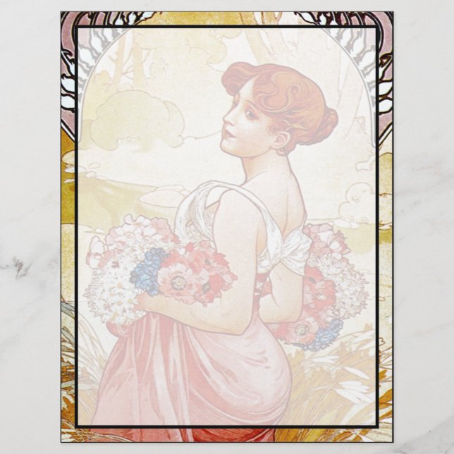 Lámina Alphonse Mucha Summer (Anverso)