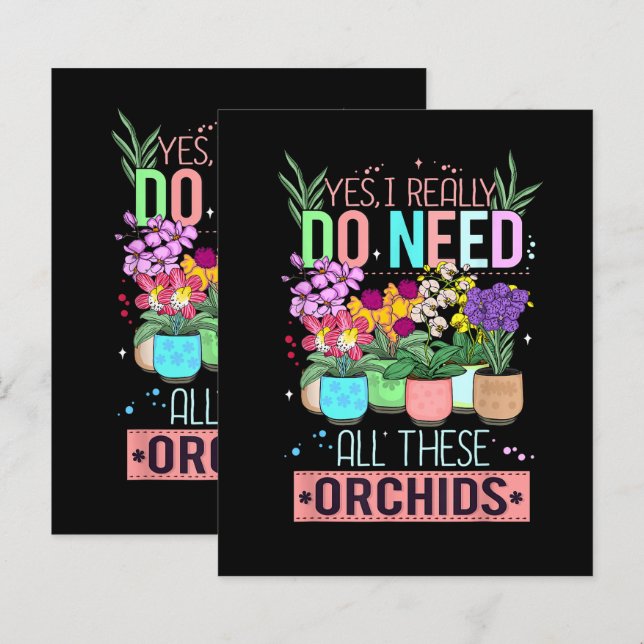 Lámina Amante de la planta orquídea divertida (Anverso / Reverso)