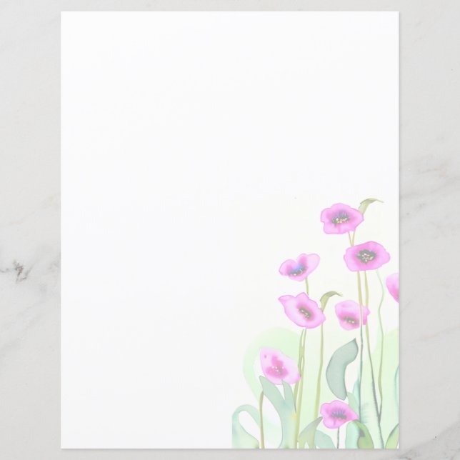 Lámina Amapolas acuarela rosa (Anverso)