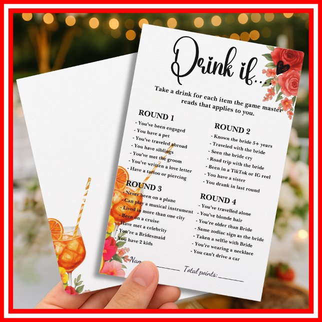 Lámina Amar la primera bebida espritz si es un juego de d (Subido por el creador)