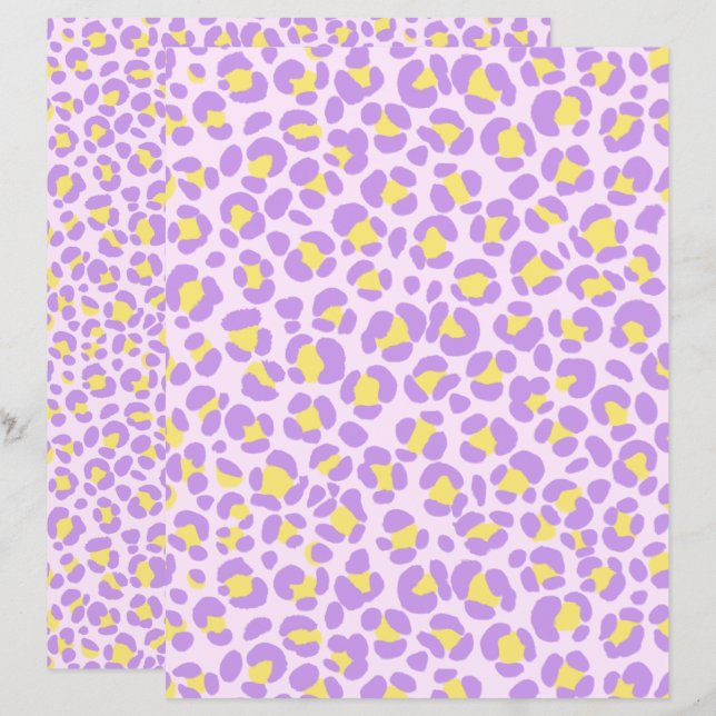 Lámina Amarillo morado rosado Leopardo (Anverso / Reverso)