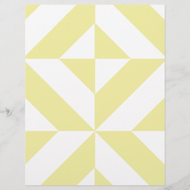 Lámina Amarillo Suave Arte Deco Geométrico (Anverso)