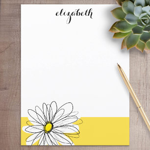 Lámina Amarillo y Blanco Caprichoso Daisy con Texto Perso