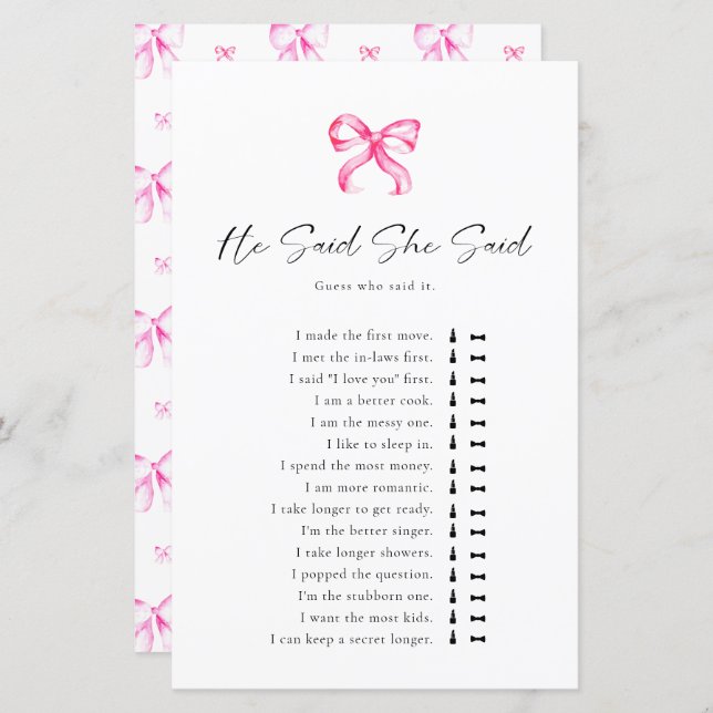 Lámina Amarrando la ducha nupcial dijo que dijo (Anverso / Reverso)