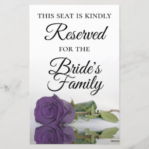 Lámina Amethyst Purple Rosa Reservado Boda Place Card