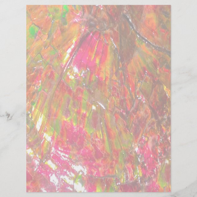 Lámina Ammolita del atardecer tropical caído (Anverso)