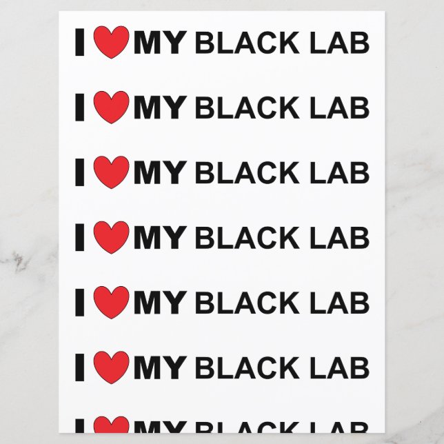 Lámina Amo a mi labrador negro (Anverso)