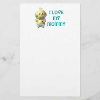 Lámina Amo a mi mamá Bouncing Baby with Heart & Rattles