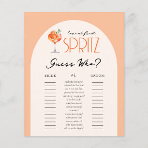 Lámina Amor a primera Spritz Adivina quién Juego de Despe