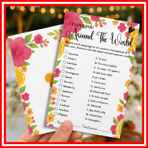 Lámina Amor a Primera Spritz Te Amo Juego de Boda Mundial